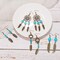 1 Box DIY 8 Pairs Bohemian Feather Dream Catcher Earring Making Kit Antique Bronze Feather Charm Connector, Turquoise Gemstone Beads, Earring Hooks Jewelry Supplies Beginners, Instruction